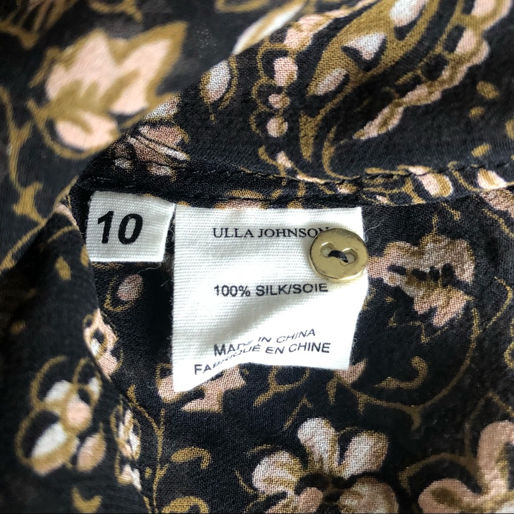 Ulla Johnson Black and Gold Floral Blouse - Picture 10 of 13
